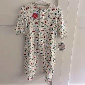 Dinosaur onesie with magnetic closure